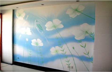 临泉画墙绘怎么画好白云的蓬松感?