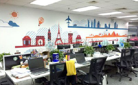 临泉教你设计办公室墙绘的方法。